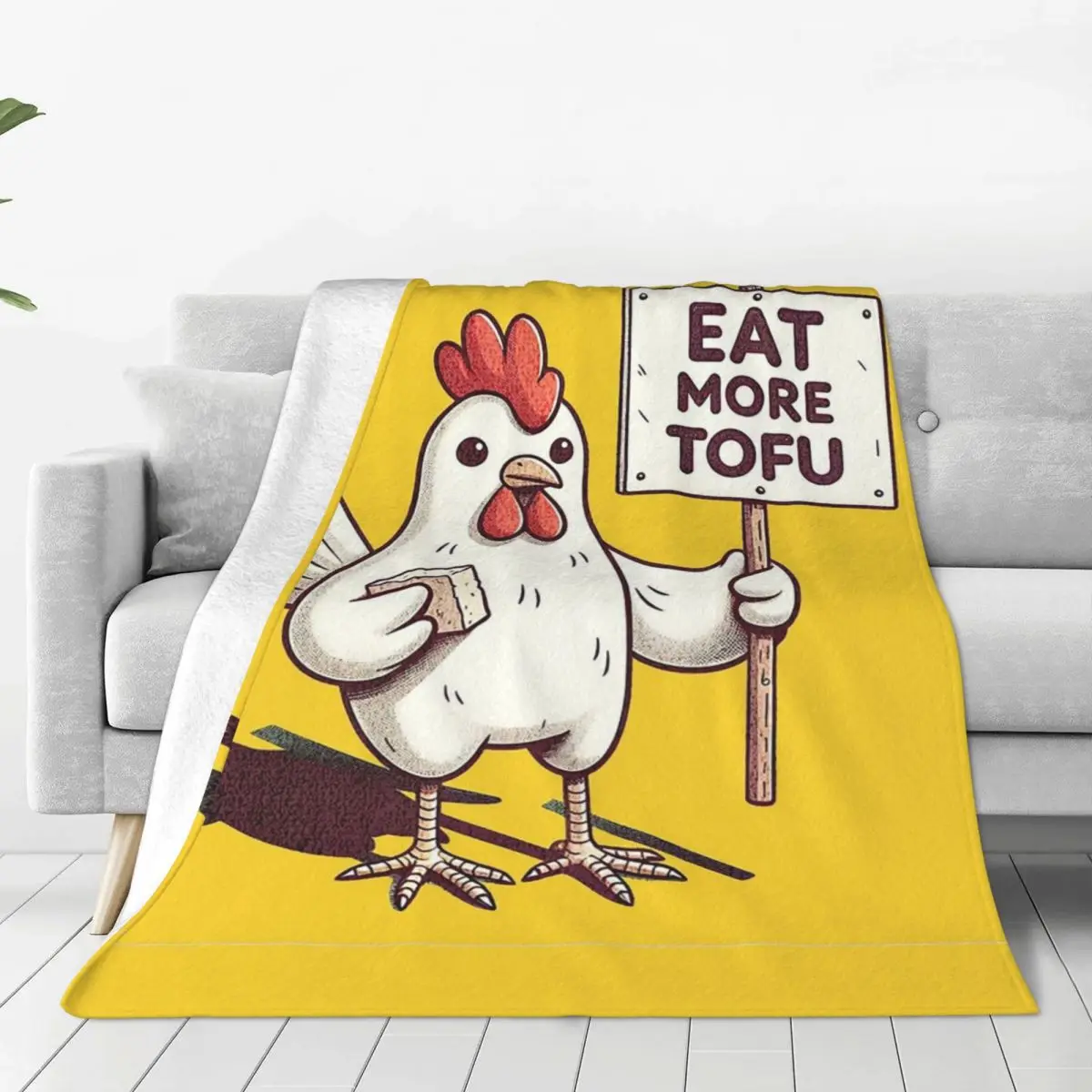 Eat More Tofu,Vegan Slogan,for Animal Lovers Blanket Fleece Sofa Throw Blankets For Home Bedroom Outdoor Throws Bedspread Quilt