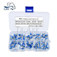 50/100Pcs RM065 10Values Kit Box 501 500R 1K 2K 5K 10K 20K 50K 100K 200K 1M Ohm Trimpot Trimmer Potentiometer Variable Resistor