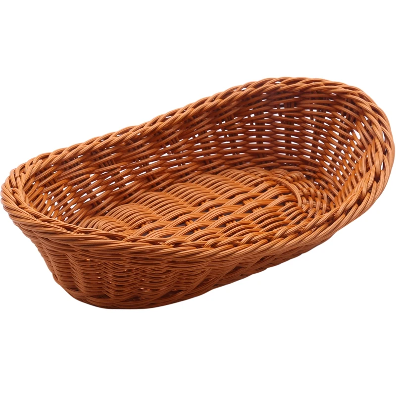 

Oval Wicker Woven Basket Bread Basket Serving Basket, 11 Inch Storage Basket For Food Fruit Cosmetic Storage Table Top And Bathr