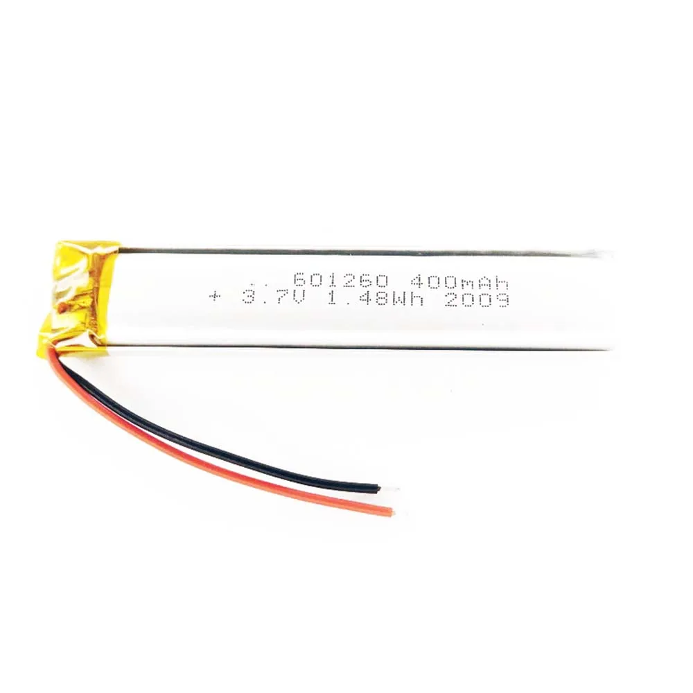 2/5/10/20 Pcs 3.7V 400mAh 601260 Lithium Polymer Ion Battery 2.0mm JST Connector