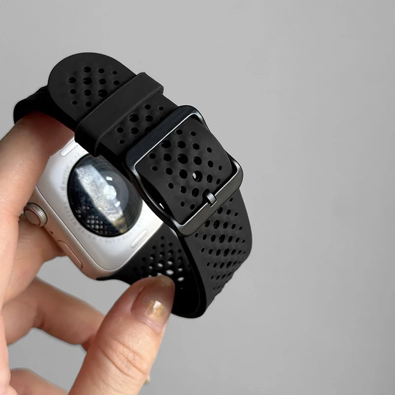 애플워치용 새로운 스포츠 스트랩 11 밴드 46mm 42mm 44mm 49mm 41mm 45mm 실리콘 팔찌 시리즈 11-10 8 9 7 SE 3 6 5 4 울트라 2 3