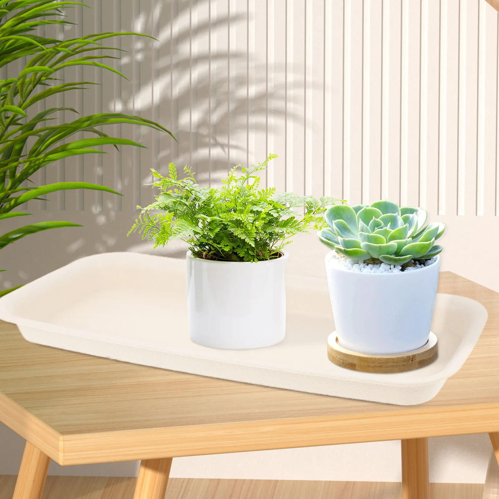 6Pcs Reusable PP Flower Pot Tray Leak Proof Soil Retaining Bottom Saucer for Indoor Plants Planter Pot Pallet