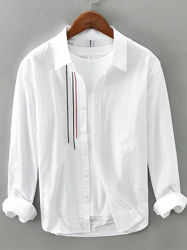 

Мужской Long Sve Cotton irt, свободный крой, повседневный, универсальный, весенне-осенний, японский, дышащий, удобный, классический воротник