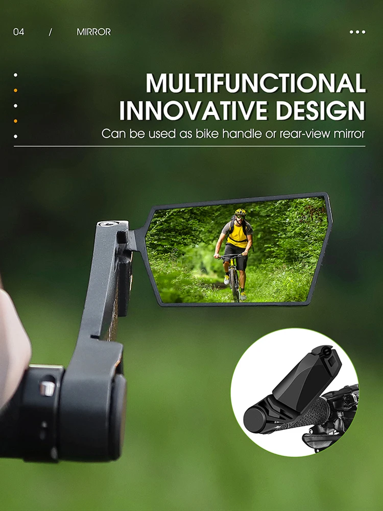 AliExpress West Biking WEST BIKING Foldable Bicycle Rearview Mirror 360° Rotation Adjustable MTB Bar End HD Rear View Mirror Cycling Accessories