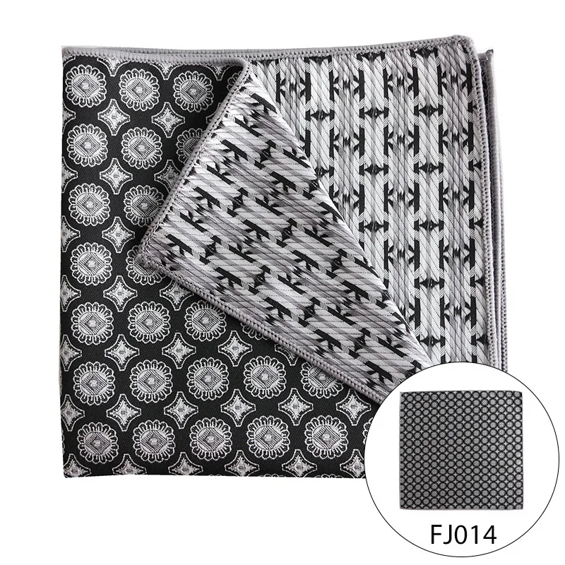 Mouchoir de poche tissé jacquard pour hommes, mouchoir imbibé, convient pour les olympiques de mariage, fête formelle, noir et gris, haute qualité