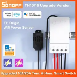 SONOFF TH Origin 16A/20A Wifi Power Sensor Smart Home Controller With ESP32 Chip Temperature Humidity Monitor Switch Via eWelink