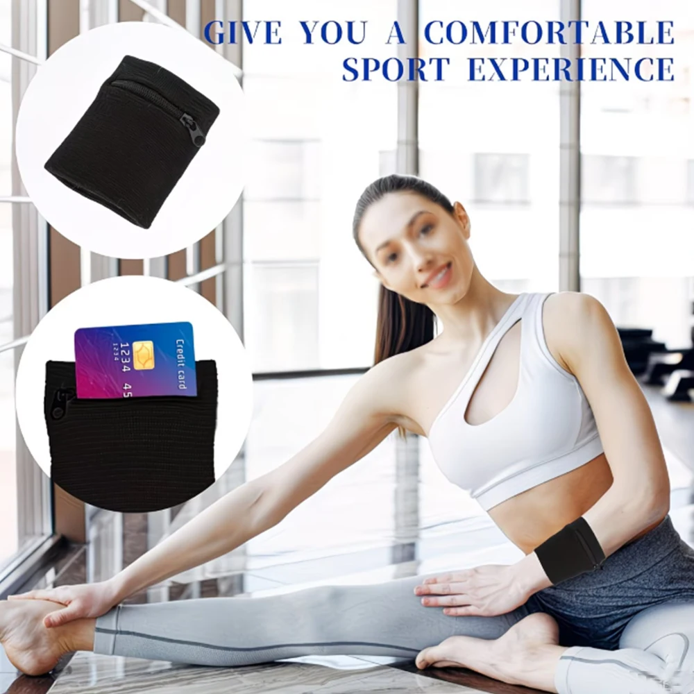 Zip fastened Wrist Bag Unisex Sports Wristband Handy Carry around Bag Suitable For Running Tennis Hiking And Many Other Active