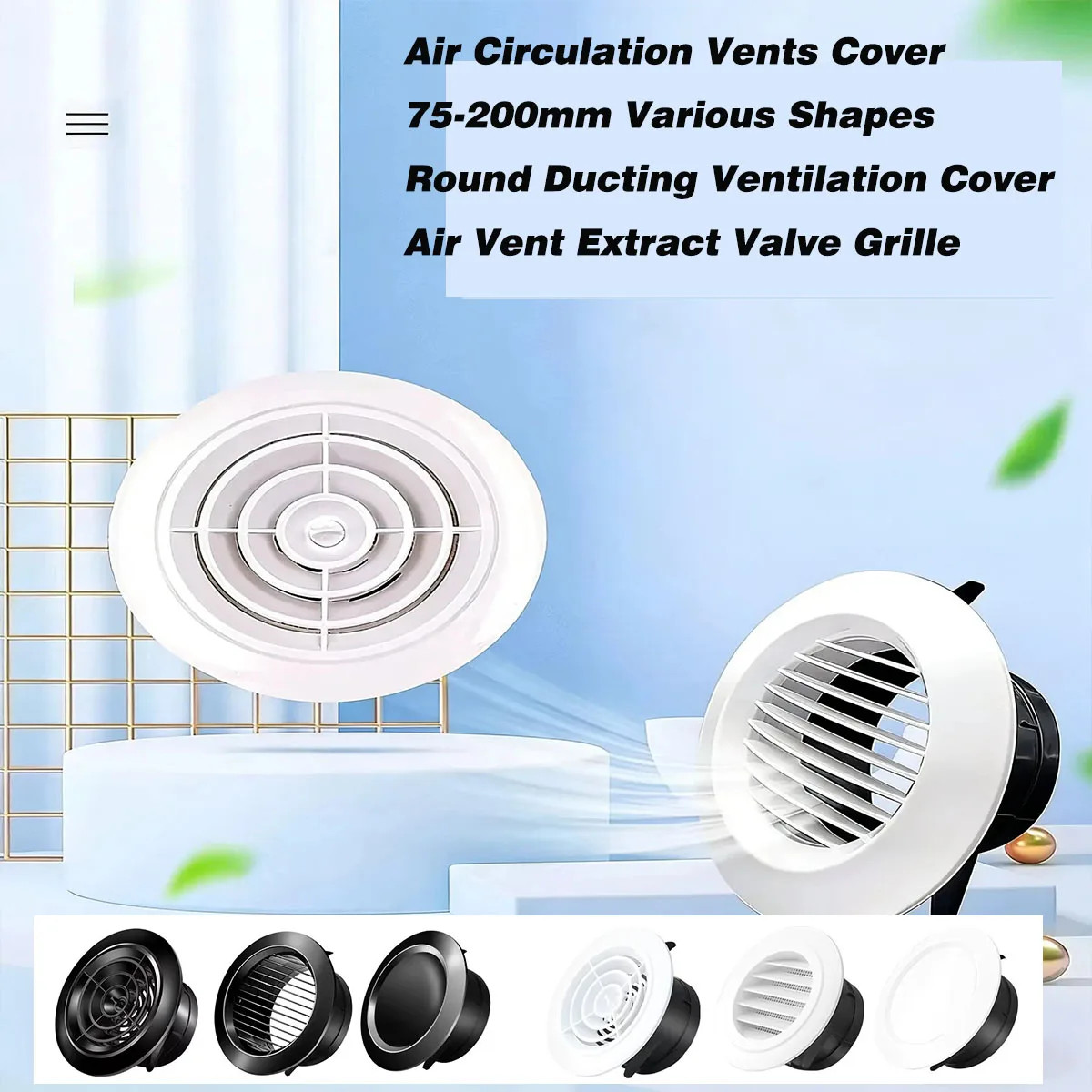 Various Shapes Round Duct Vent Cover, Air Circulation Vent & Extract Valve Grille