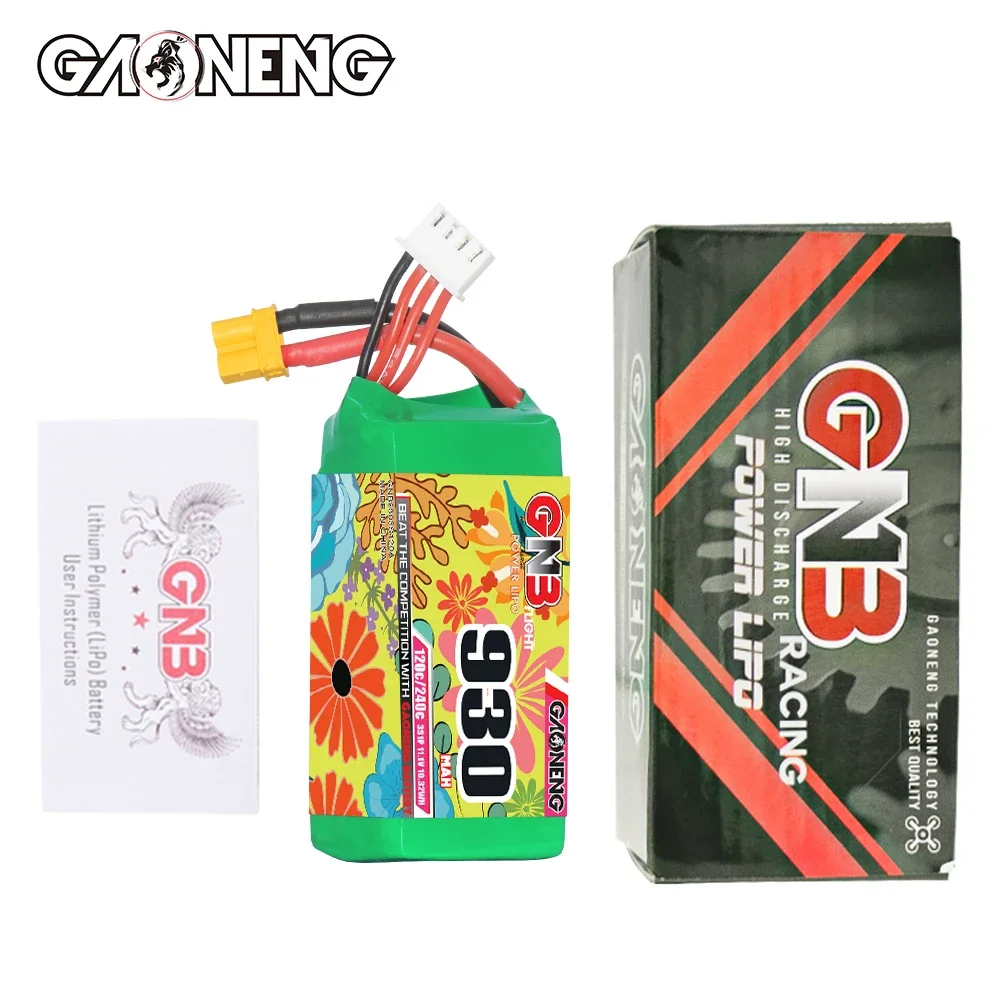 Gaoneng GNB 930mAh 120C 2S 7.4V 3S 11.1V 4S 14.8V 6S 22.2V Lipo Battery With XT30 Plug Connector for FPV Racing Drone