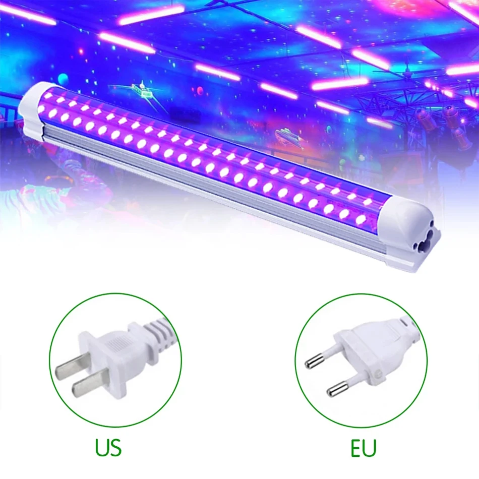 T8 10W 48leds UV LED Tube Blacklight 365nm 395m 85-265v 32cm Purple  Lamp 32cm For Bar Art Show Club Body Paint Integrated Tube