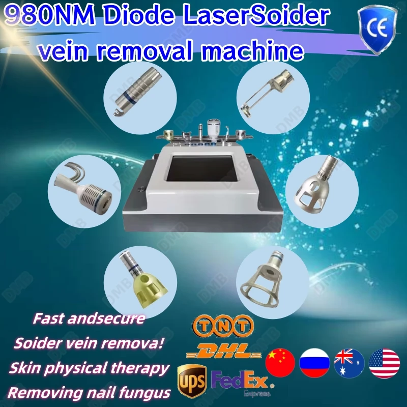 New Remove Spider Veins 980nm Diode Laser Blood Vessels Removal Nail Fungus BEST 30W 5in1 Diode Laser Vascular Removal Machine