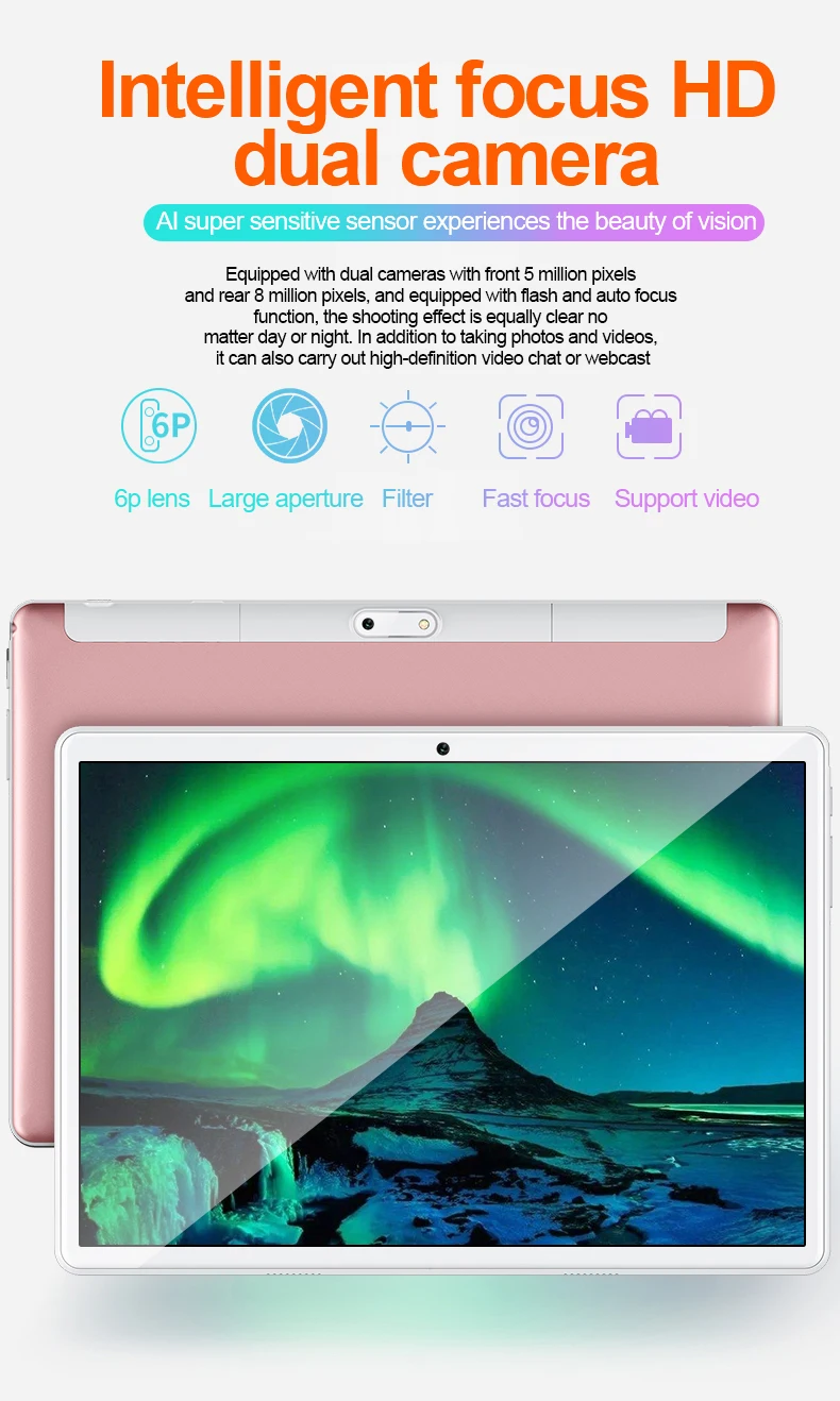 Sauenane  10.1 Inch Android 9  Tablet Pc Octa Core 4GB RAM 64GB ROM Duall SIM Cards Bluetooth WiFi 3G Phone Call Google Play