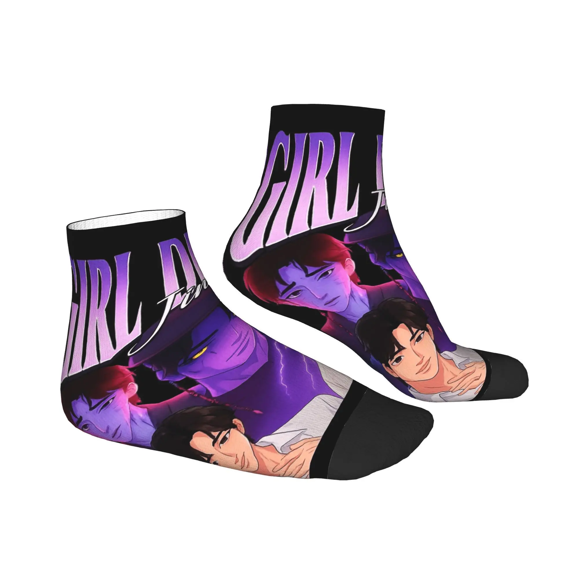 

Huntrix Jinu Kpop Demon Hunters Girl Dinner Носки до щиколотки Антикомфортные мягкие носки для скейтборда для мужчин Весенние носки готического дизайна