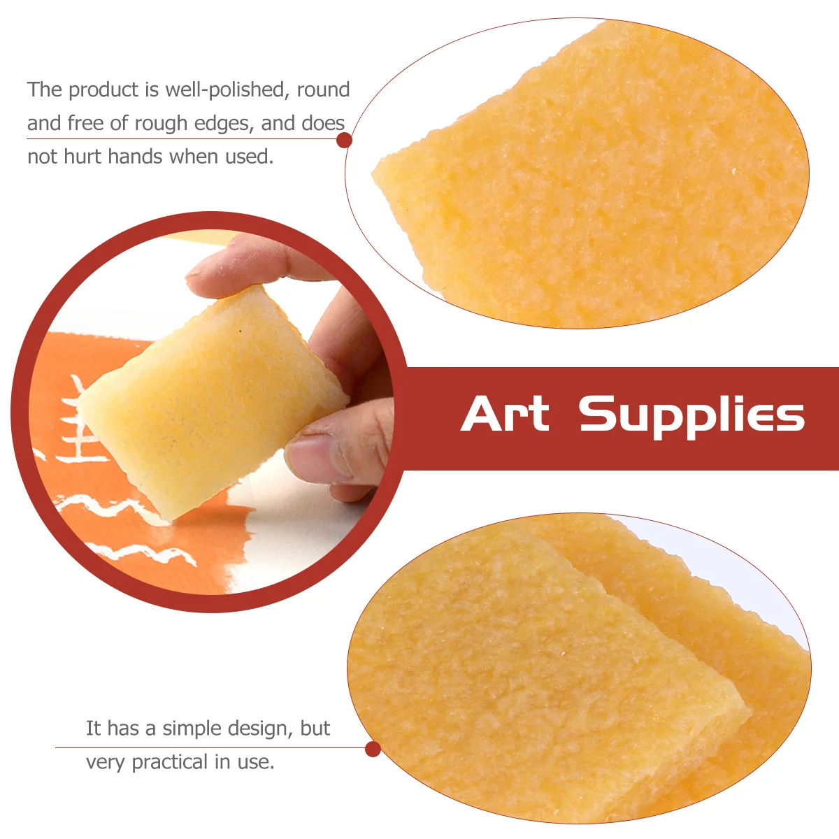 

3Pcs Smooth Round Rubber Cleaning Tool Eco-Friendly Art Supplies for Safe and Easy Use Watercolor Eraser Painting Cleaner
