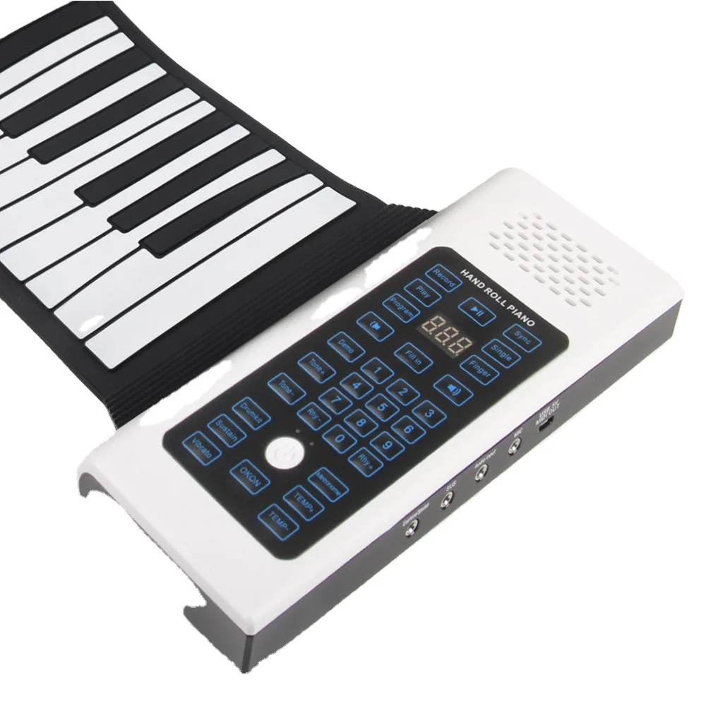 Portable BT Wireless 61 Keys Electronic Roll Up Piano with Built-in Speaker for Children Kids