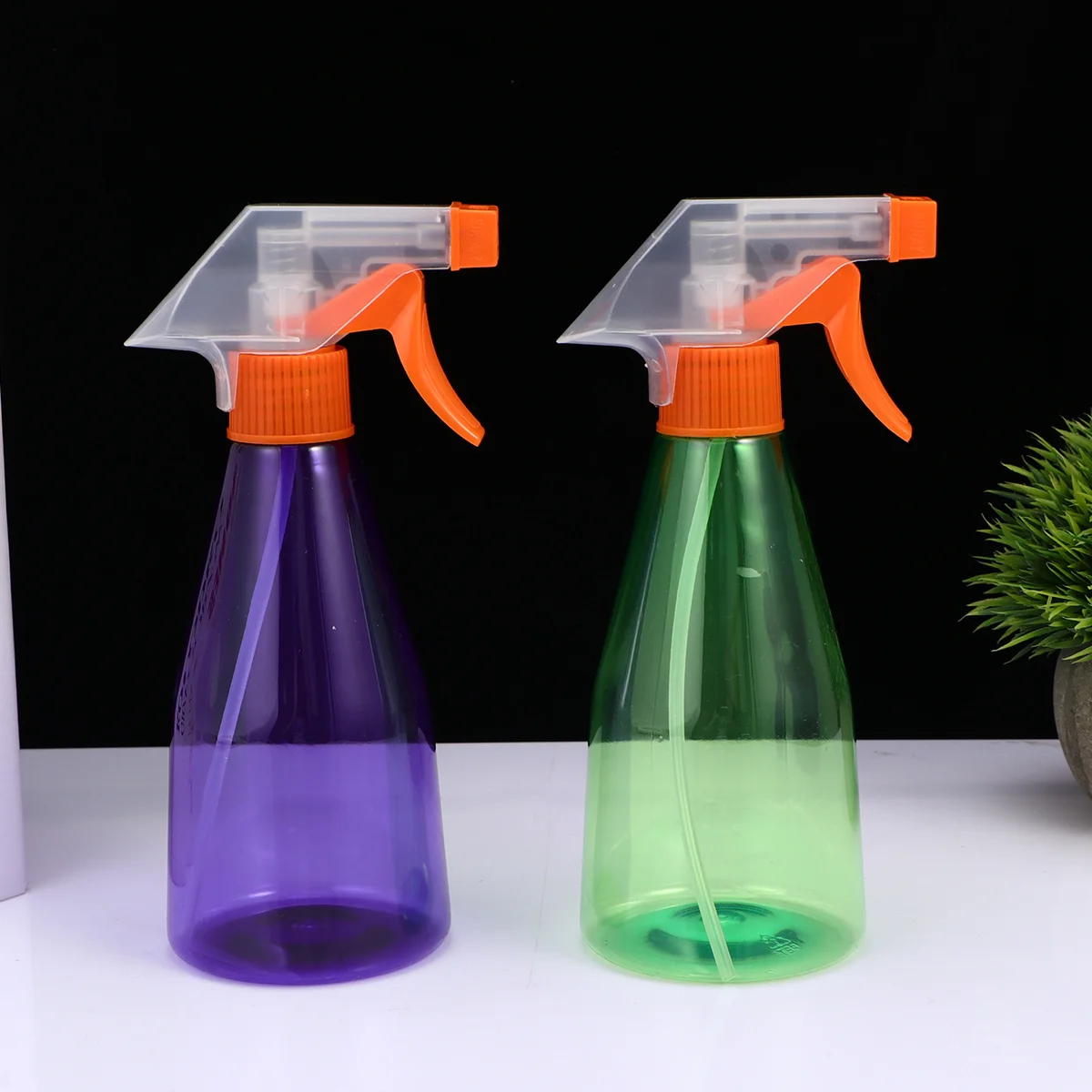 4 قطعة زجاجة رذاذ 360 مللي شكل مخروطي بخاخ رذاذ ناعم قابل لإعادة الاستخدام قابل لإعادة الملء بخاخ ضغط بيد واحدة لسقي النباتات #5