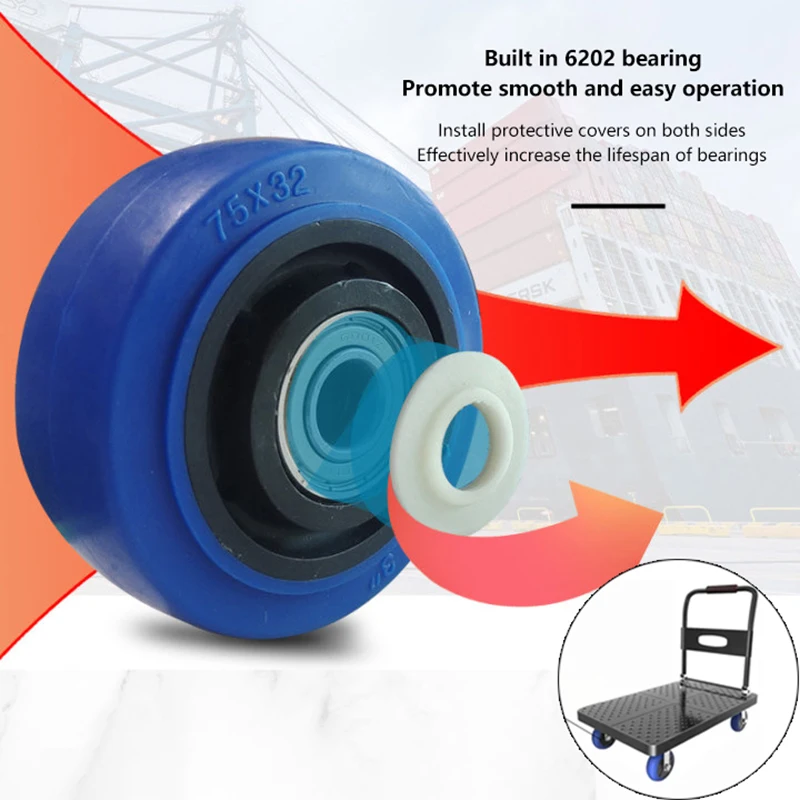 Heavy Duty Swivel Caster Dual Ball Bearing Industrial Caster 3 4 5 Inch Silent Wheel Cart Caster Durable Floor Protection Wheel