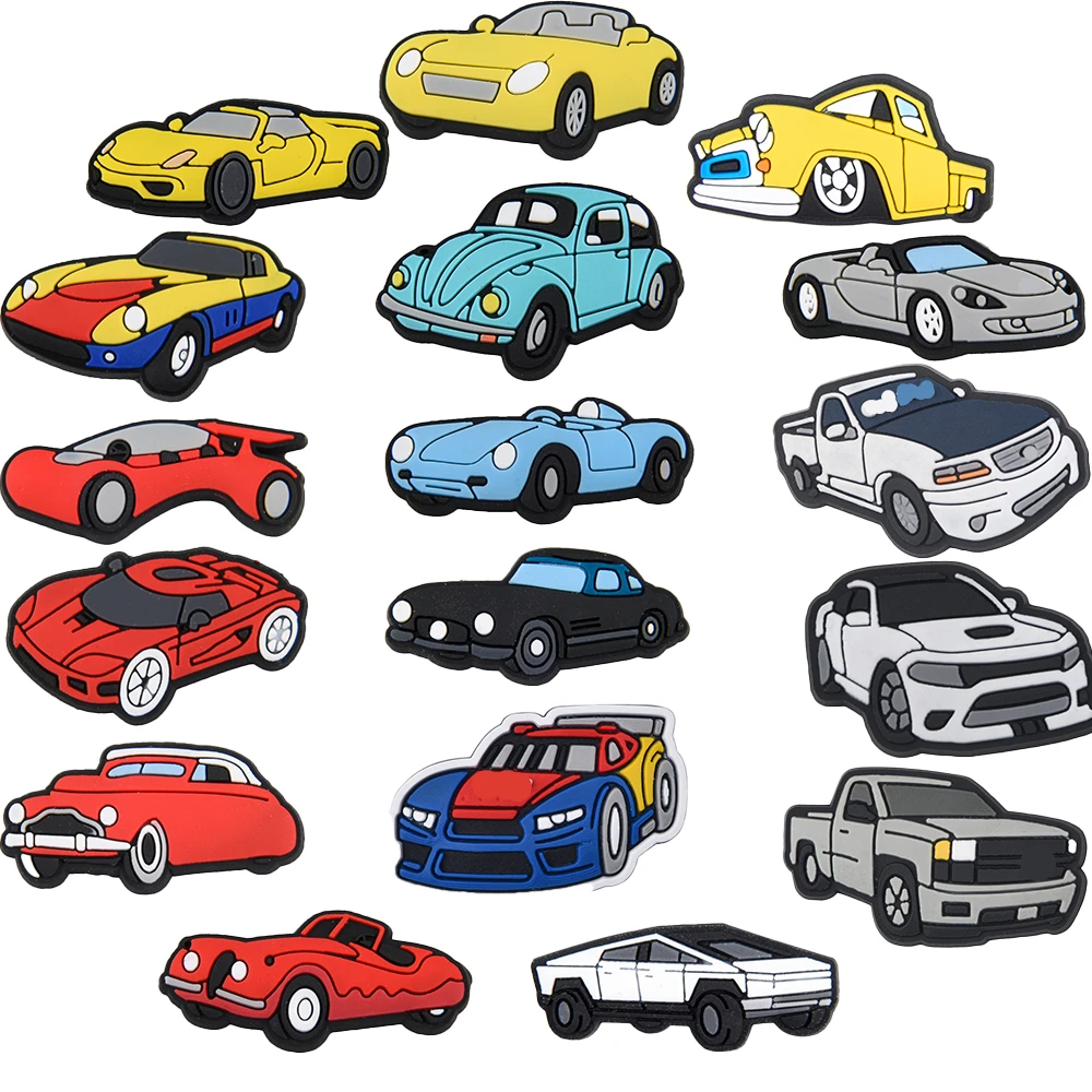 New Arrival Sports Car Shoe Charms Cool Cars Shoe Decoration Cartoon Model Clog Charms For Boyfriend Gifts