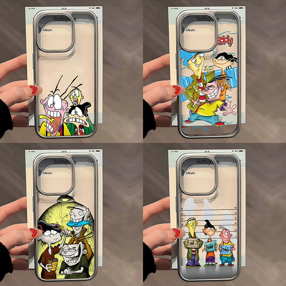 حافظة هاتف كارتونية E-Ed Edd N Eddy لهاتف آيفون 16 15 14 13 12 11 Pro Max X XR XSMAX 8 7 Plus غطاء خلفي ناعم وواضح فاخر #1