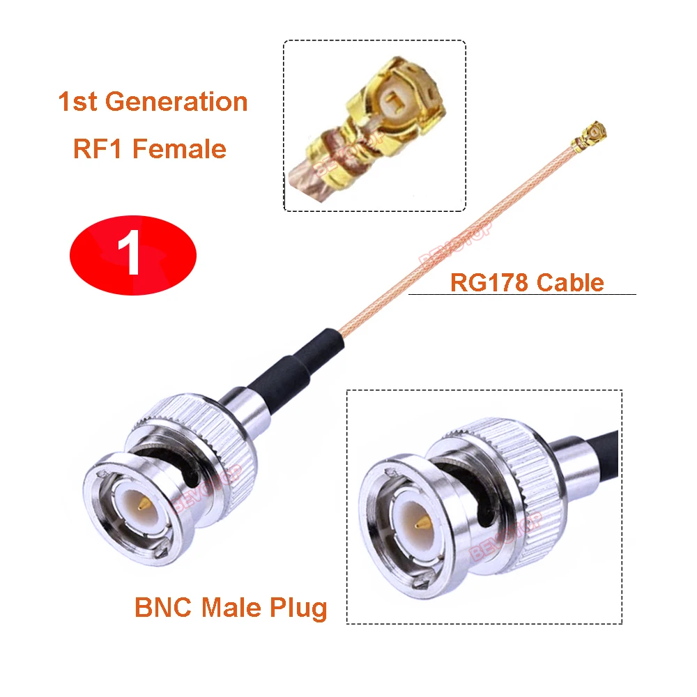 1PCS BNC to IPX Jumper BNC Male / Female to u.FL IPX-1 1st Generation RF1 Female Jack RG178 Pigtail Antenna Extension Cable