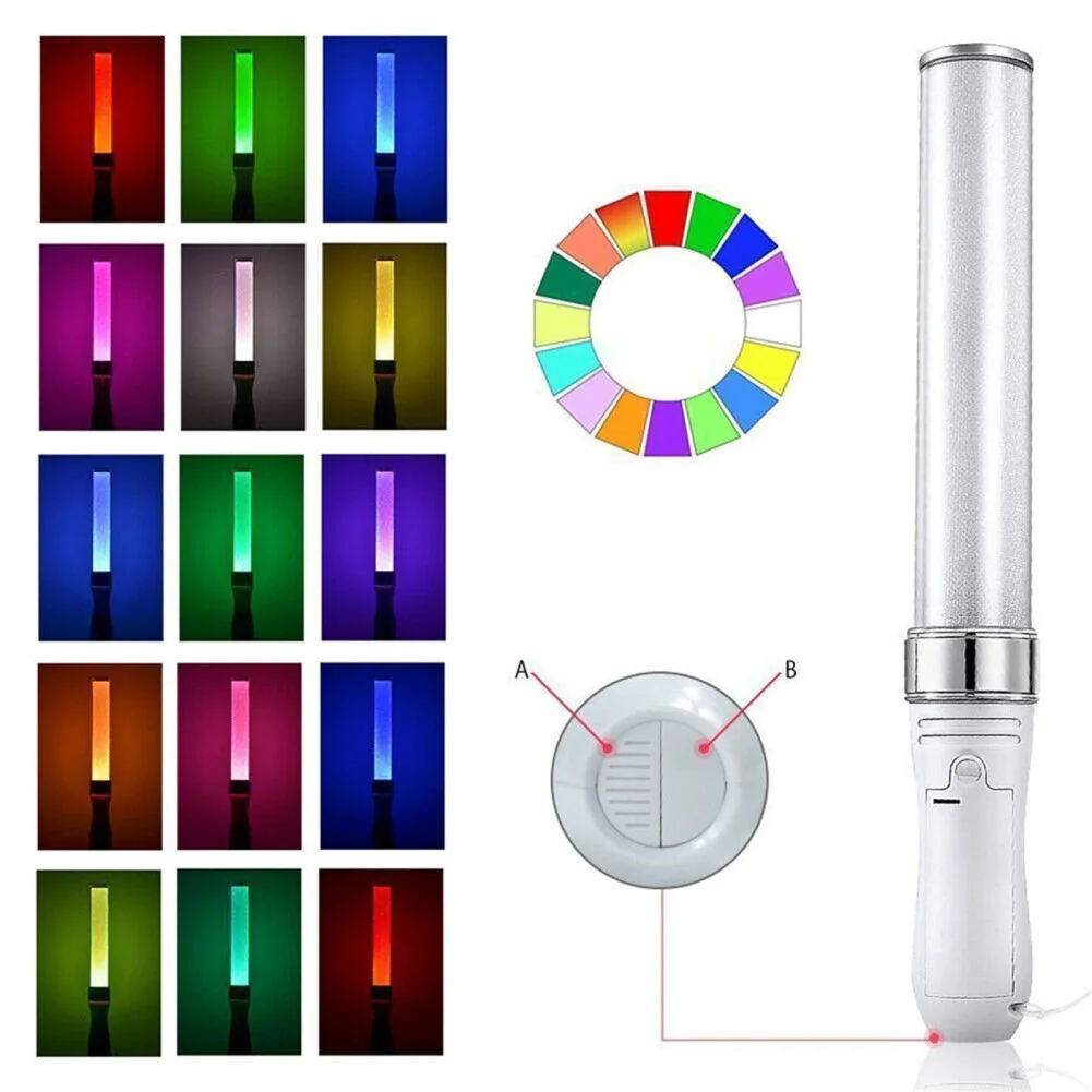 

3w LED Glow Light Stick 15 Colors Change Battery Powered Concert Atmosphere Light Stick Party Supplies