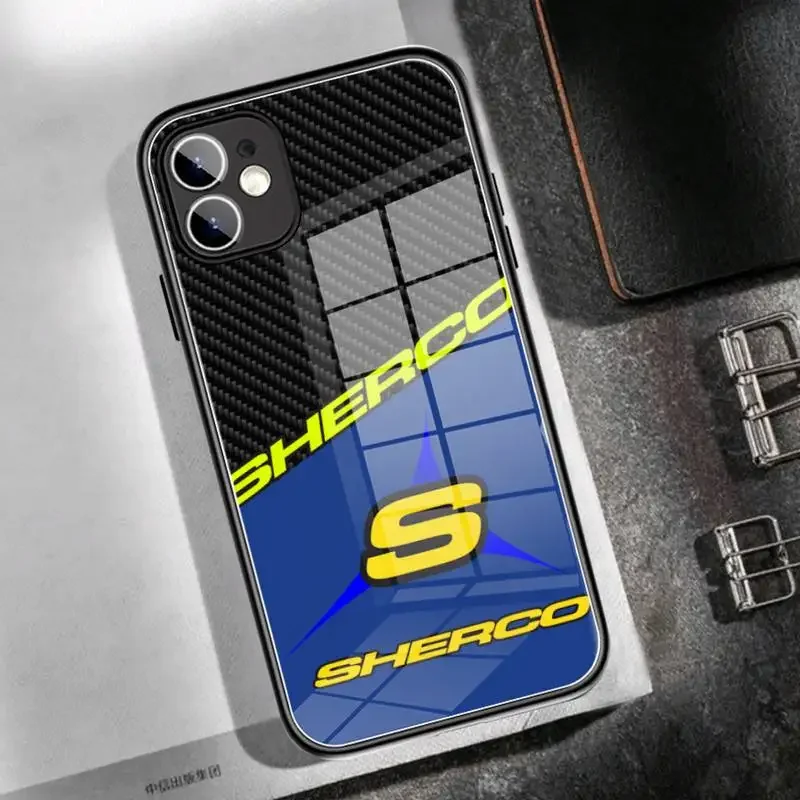 Fashion Sherco Motorcycle Phone Case Tempered Glass For iPhone 13 14 15 12 11 Pro XR XS MAX 8 X 7 6S 6 Plus SE 2020 12 Mini case