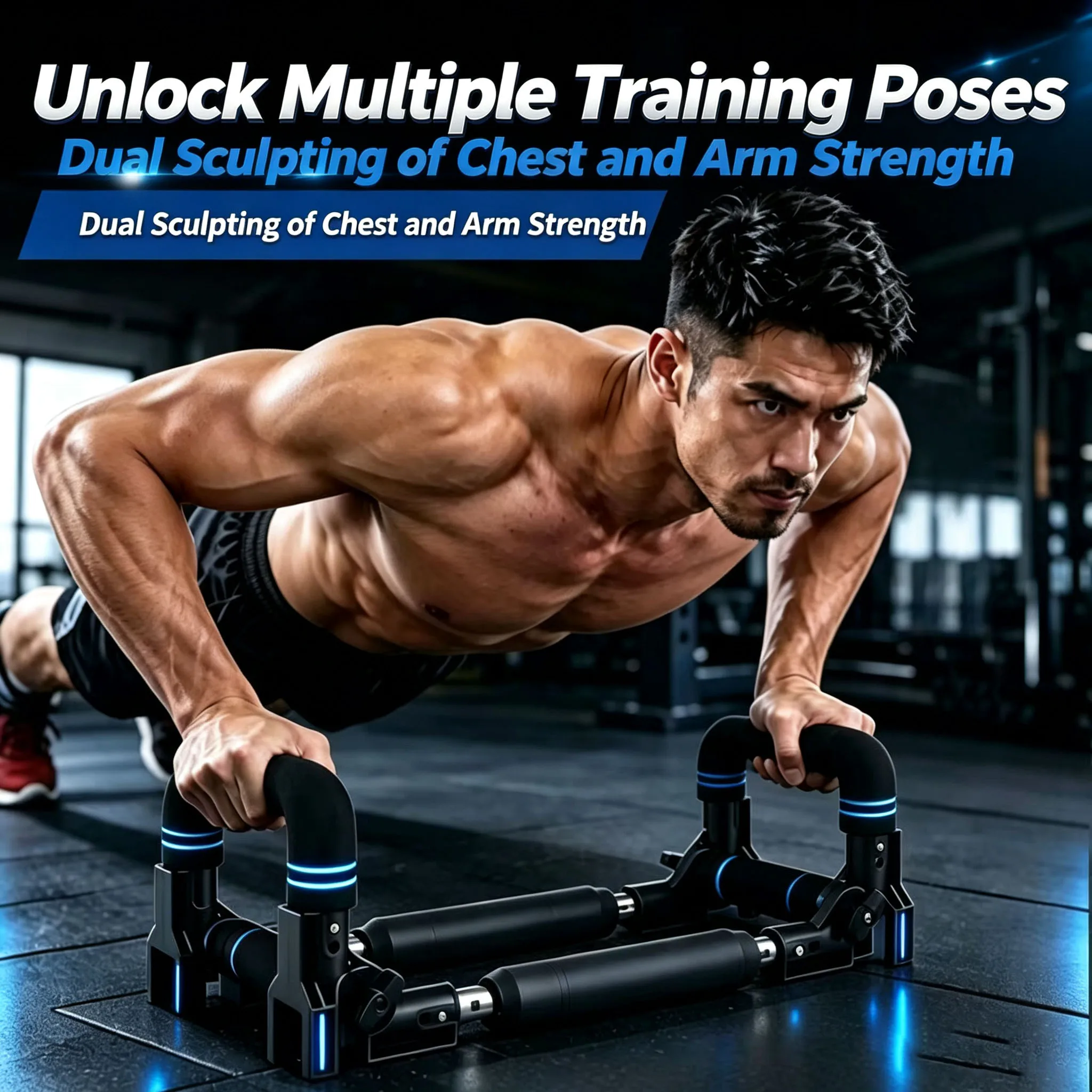 2 in 1 Multifunctional Arm Exerciser Push Up Bars Dual Spring Chest Builder Home Gym Workout Equipment for Arm Chest Training
