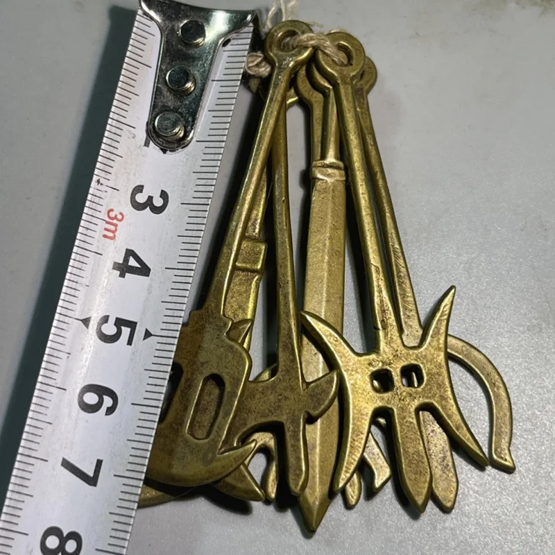 Brass Small Weapon 7-piece Set Keychain Pendant Copper Jewelry Pendant