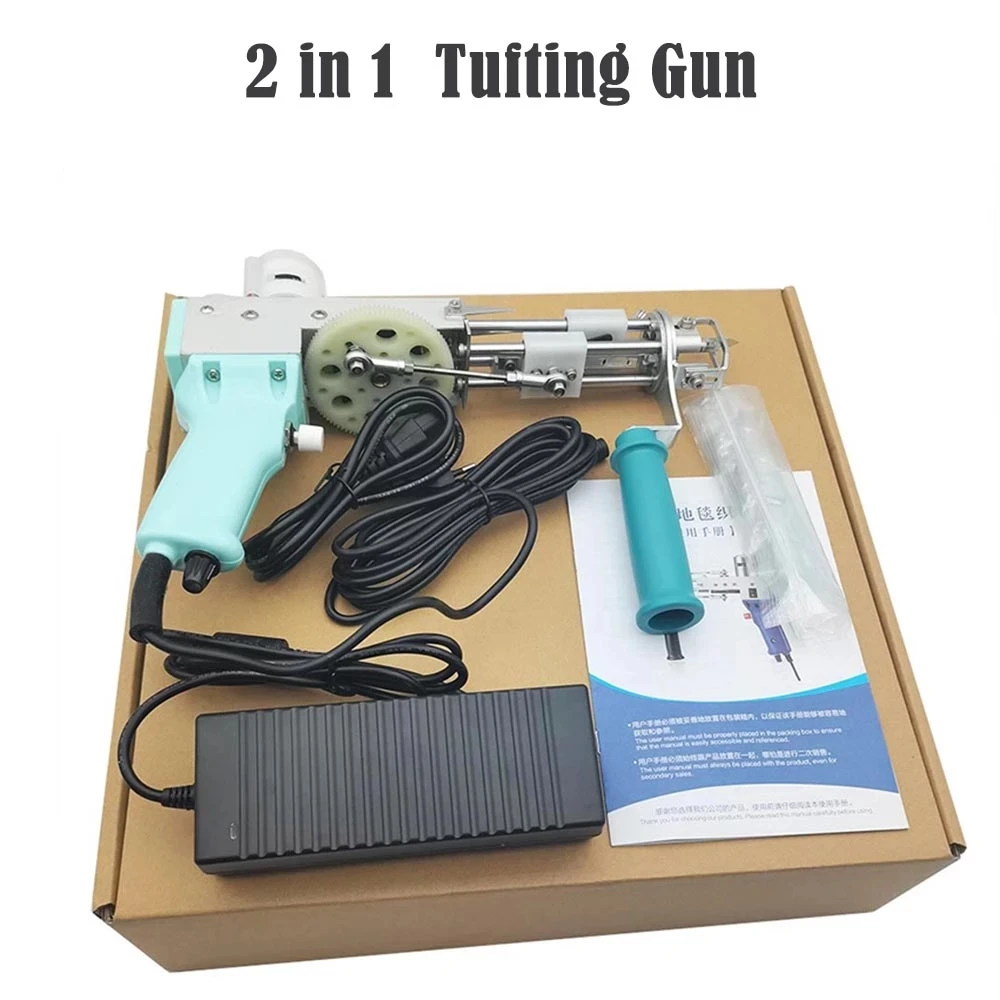 2 In 1 100W ไฟฟ้ามือพรม Tufting เครื่องพรมทำเครื่องมือ AC110V-240V ปรับพรมทอ Tufting ปืน