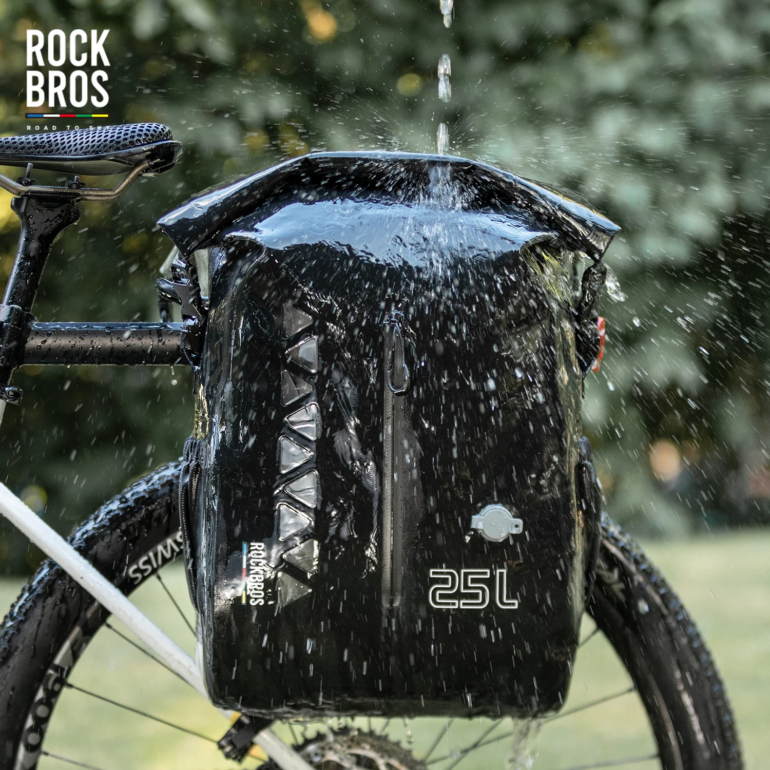 ROCKBROS ROAD TO SKY Cycling Rack Bag Seamless Waterproof 25L Large Capacity Bicycle Bag Wear-resistant Rack Bag Bike Accessary