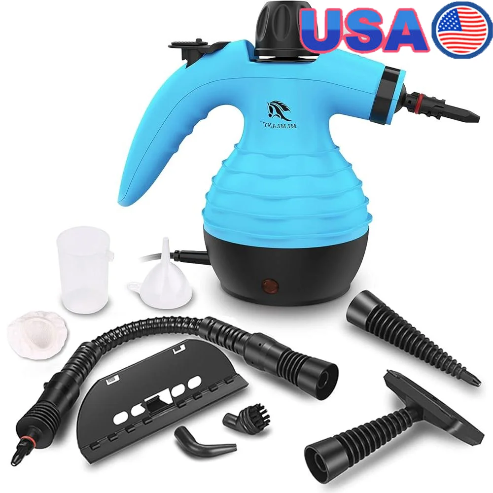 

Handheld Steam Cleaner Portable Upholstery Steamer with 9 Piece Accessory Kit High Pressure Carpet Cleaner Safe Lock Multi