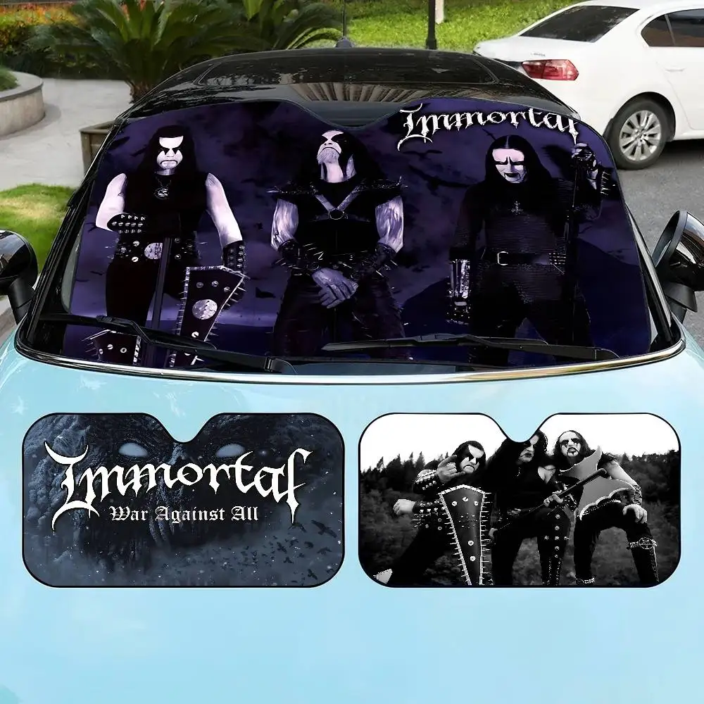 I-ImmortalS Band Car Windshield Sun Shade Foldable Car Front Covers Car Sunshade for Car Accessories Blocks Uv Rays