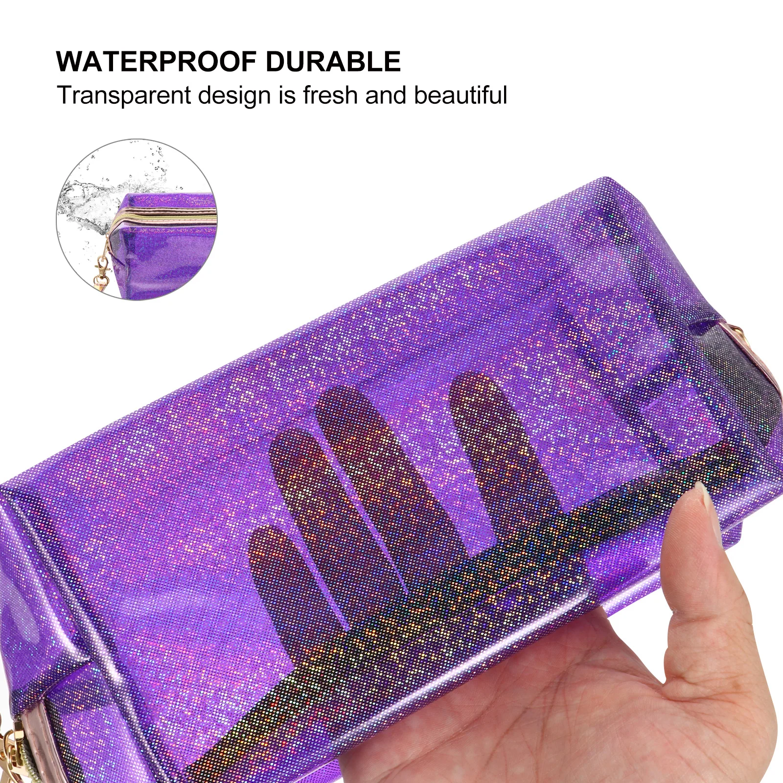 

Waterproof Toiletry Bag Pvc Pouch Portable Travel Makeup Storage Organizer Multi-Purpose Washing Bag For Camping Trips