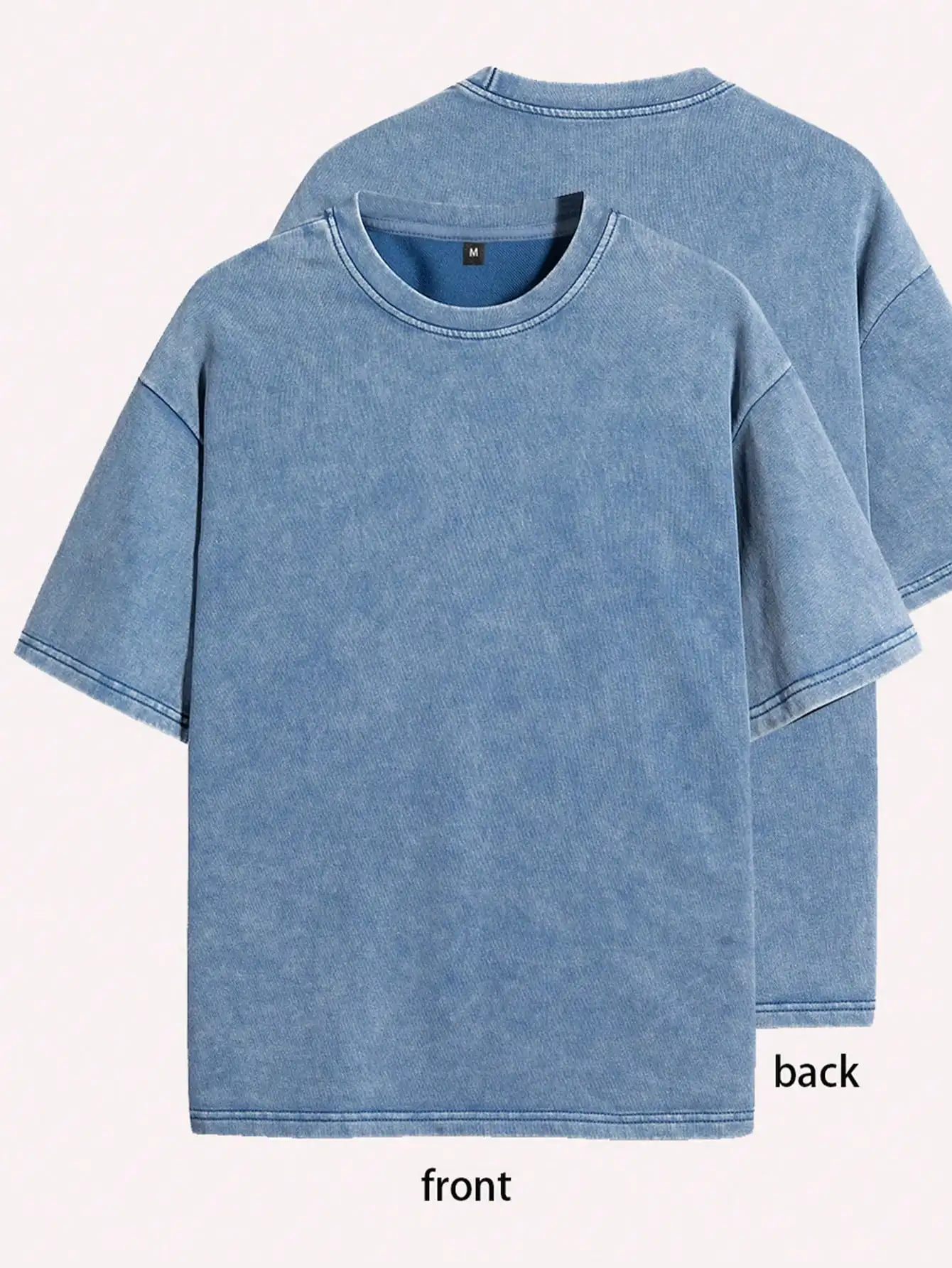 

Мужская джинсовая футболка с круглым вырезом и коротким рукавом, повседневная, с эффектом потертости