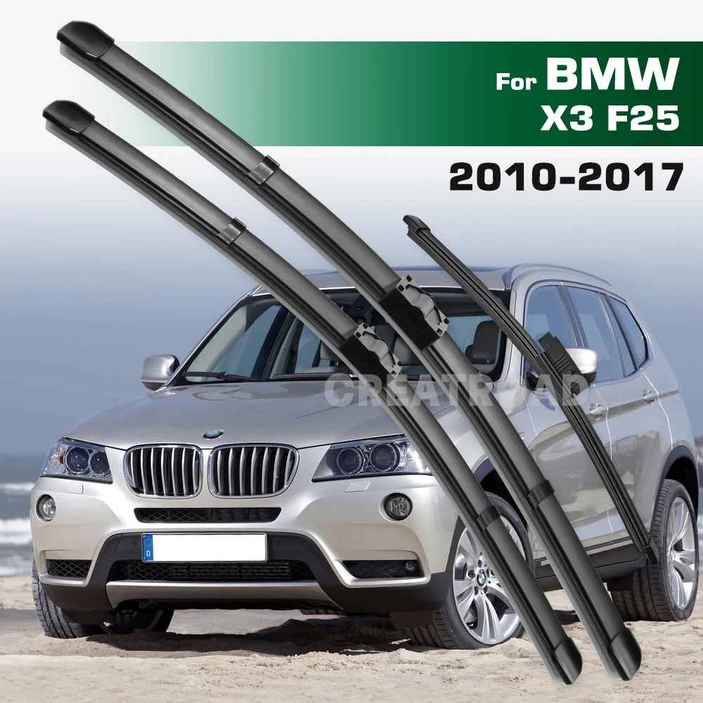 

GREATROAD Wiper LHD&RHD Front & Rear Wiper Blades Set For BMW X3 F25 2010 - 2017 Windshield Windscreen Window Brushes