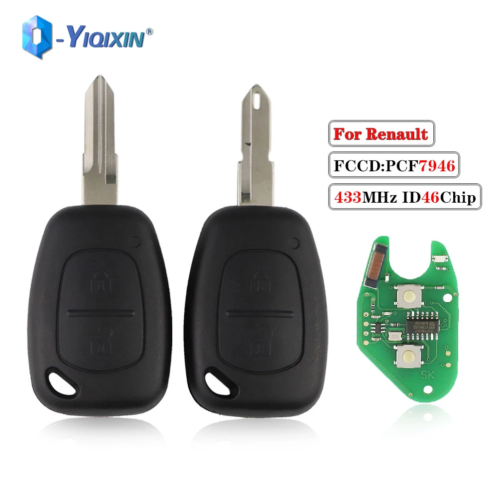 433Mhz Remote Car Key For Renault Master Traffic Vivaro Movano Kangoo Transmister Clio No Logo ID46 Chip NE72 VAC102 Uncut Blade