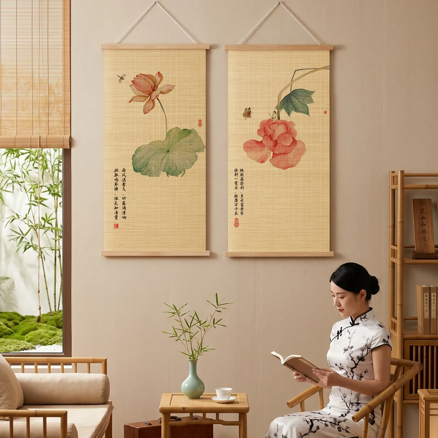 Spa Wellness Resorts - Paintings Bamboo Shadow Breeze Bamboo Scroll