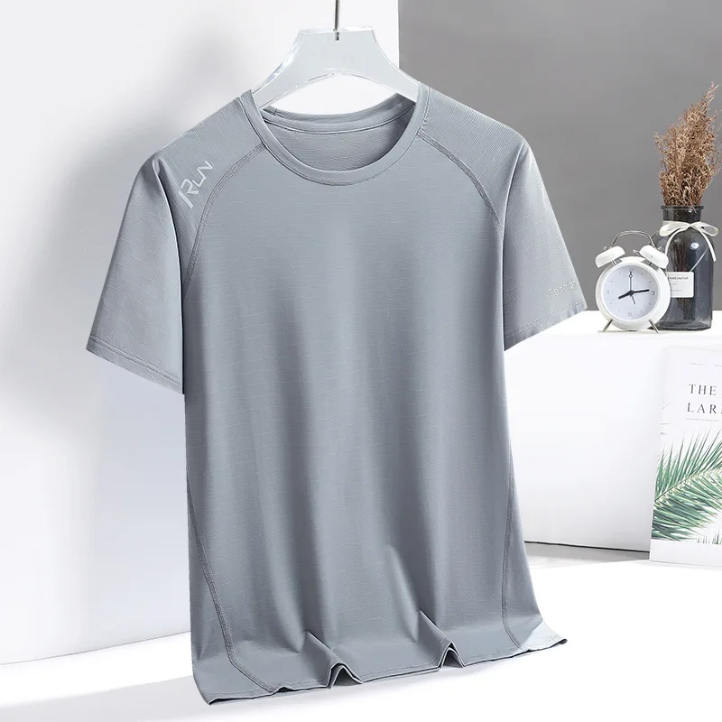 

Summer Training Workout Shirts for Men Short Sleeve Quick Dry Athletic Gym Active Running T Shirt Moisture Wicking Clothing