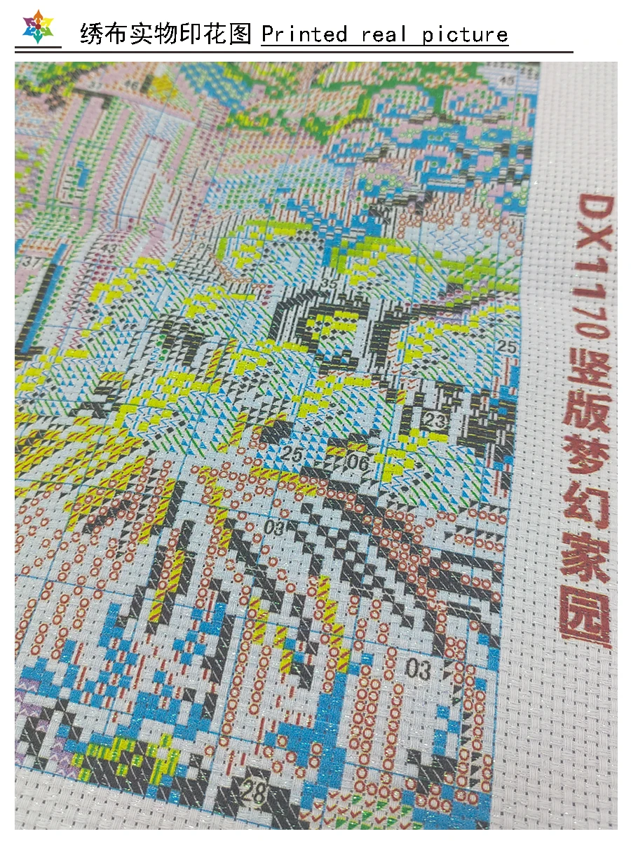 Garden Cottage Landscape Cross Stitch DIY Embroidery Kit living room  Decorative Painting 11CT 9CT Printed Needlework Pack Set