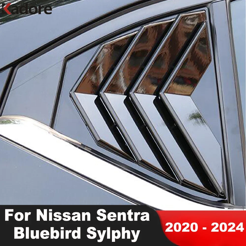 

Rear Window Louver Shutter Cover Trim For Nissan Sentra Bluebird Sylphy 2020 2021 2022 2023 2024 Carbon Fiber Car Accessories