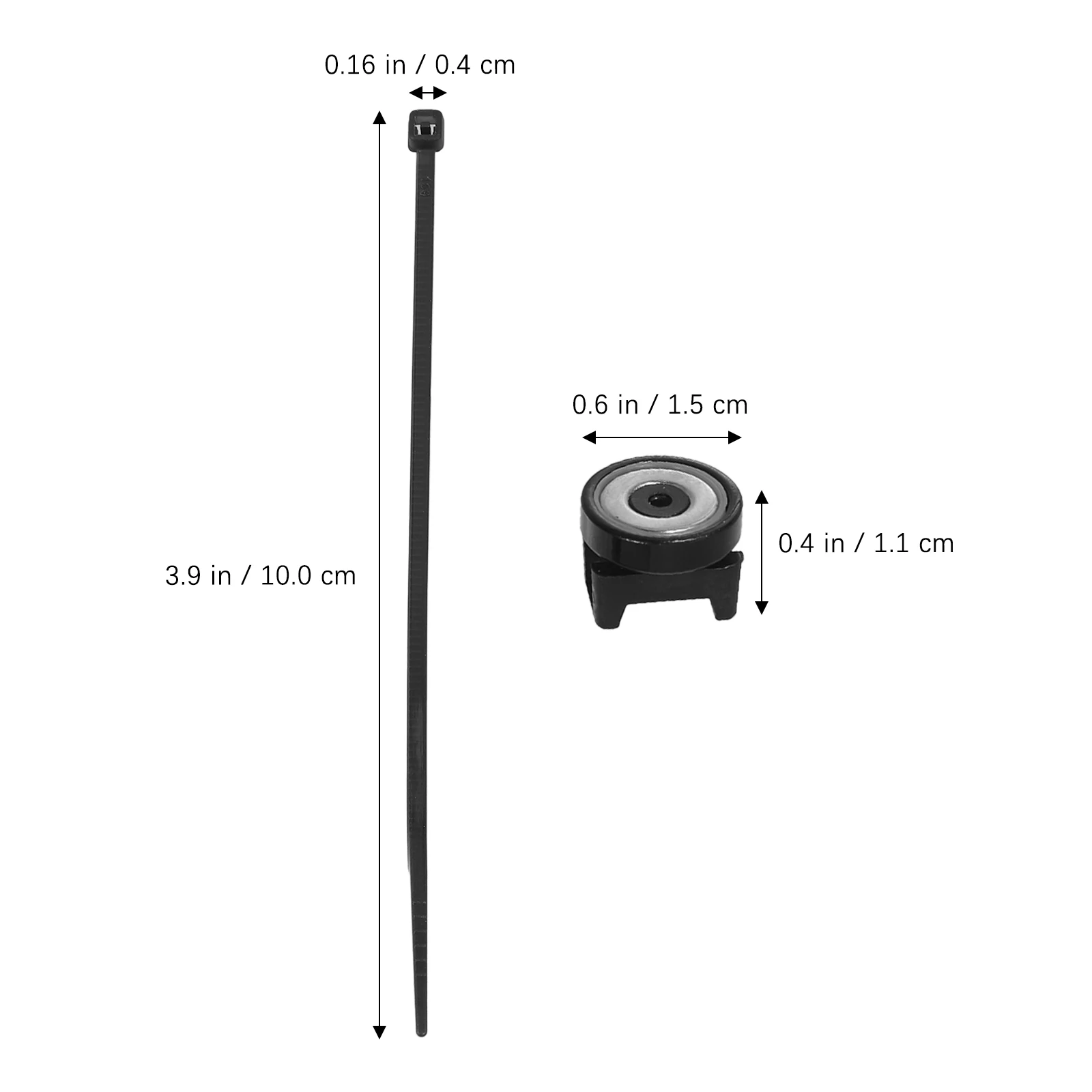 10 Pcs Magnetic Cable Holder Tie Mount Zip Ties Black Seat Wire Base With Nylon Neodymium Magnetic Cable Ties Mount