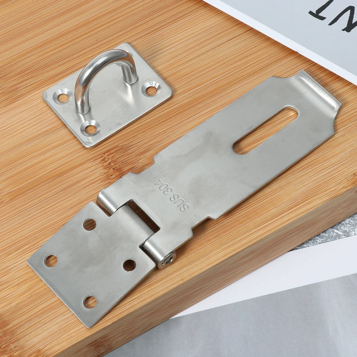 

4 Inch Padlock Hasp Door Clasp Hasp Lock Latch Stainless Steel Lock For Fastening Gate Cabinet Door (Silver)