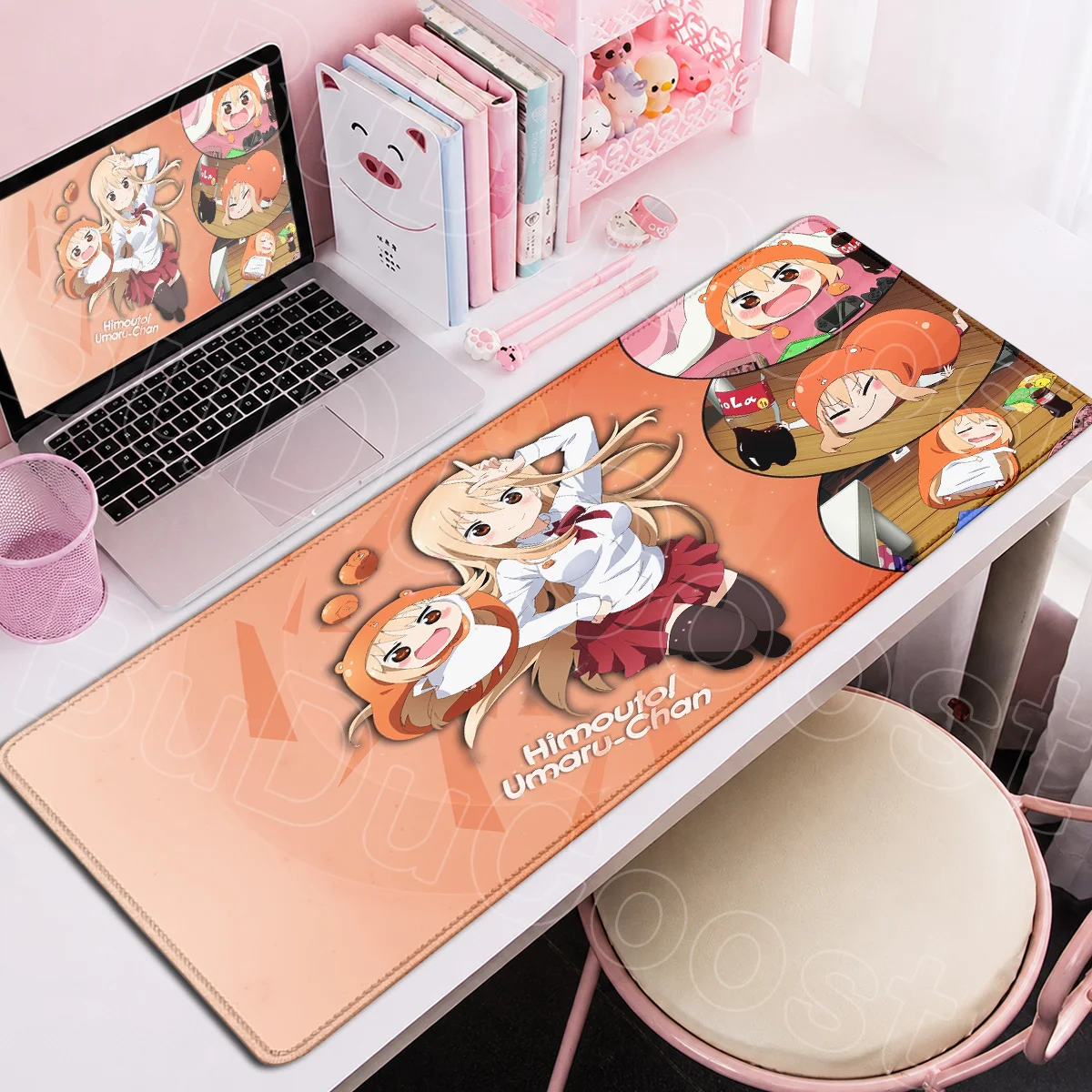 Kawaii Girl Doma Umaru Laptop E-Sport Gaming Desktop-Matten PC Gummi-Zubehör XXL Himouto Umaru-chan Rutschfeste Anime-Mauspads – Detail 10