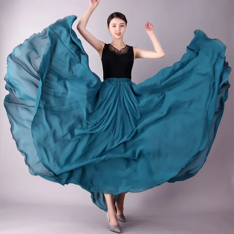 Dance Costume Women 720 Degree Chiffon Skirt Ballet Gypsy Dancer Practice Wear Assorted Long Dance Skirt Women Party Dresses