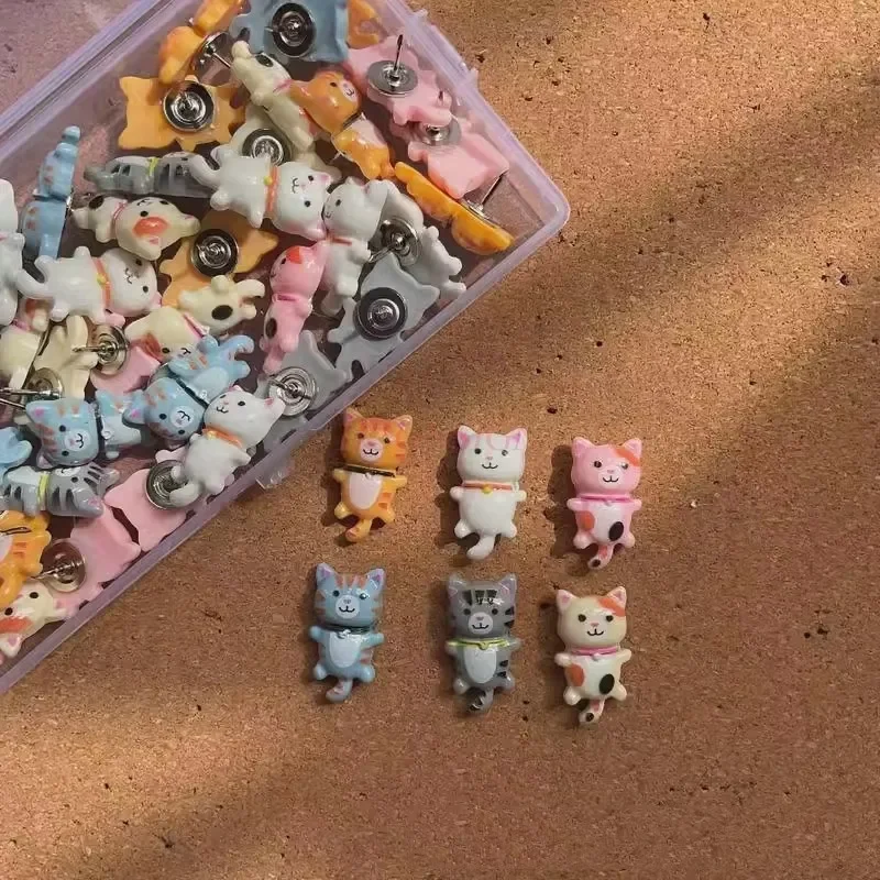 30pcs Push Pins Decorative Cat Thumb Tacks for Cork