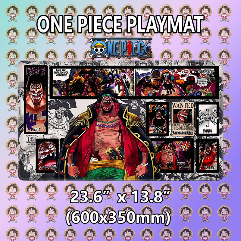 One Piece OPCG Spielmatte Anime-Spielkarten Rutschfeste Gummi-Schreibtischmatte mit Verstärkten Kanten Mauspad für TCG-Kartenspiele Gaming-Desktop-Deko Geschenk