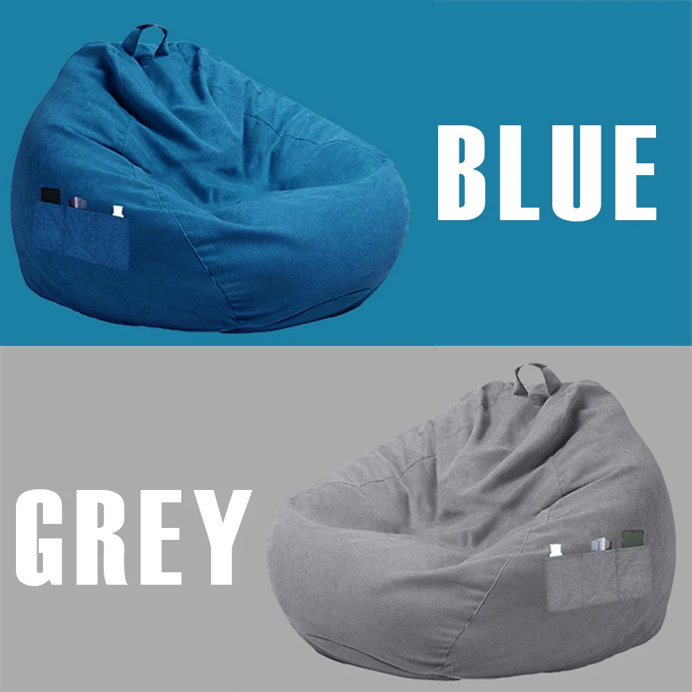 New Bean Bag Chair Sofa Cover Soft Comfortable Sofa Chair Protection Cover with Storage Bag without Filler Furniture Accessories