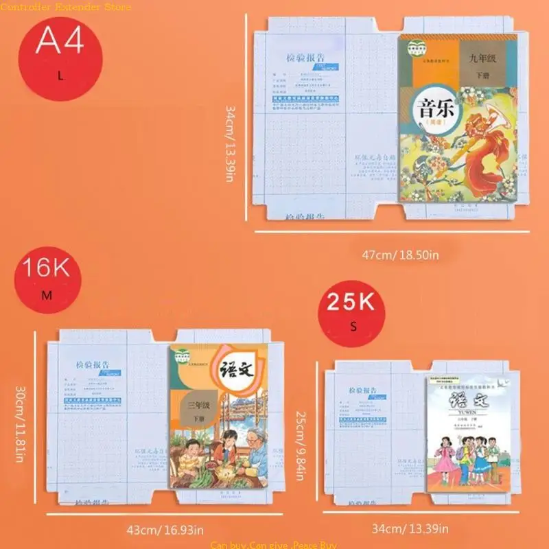 Boekenkast met ruitpatroon, 30 vel, doorzichtige boekomslag-wrapperstickers A 4 16K 25K