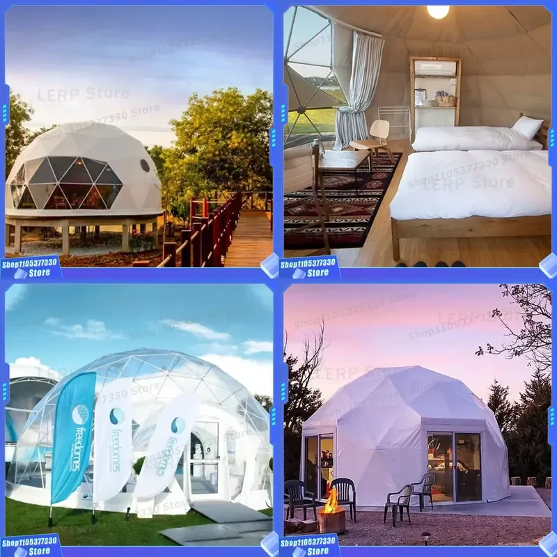 Luxury PVC Roof Prefab Transparent Geodesic Dome 7m Diameter Event Exhibition Tent All Seasons Outdoor Hotel Glamping Desert