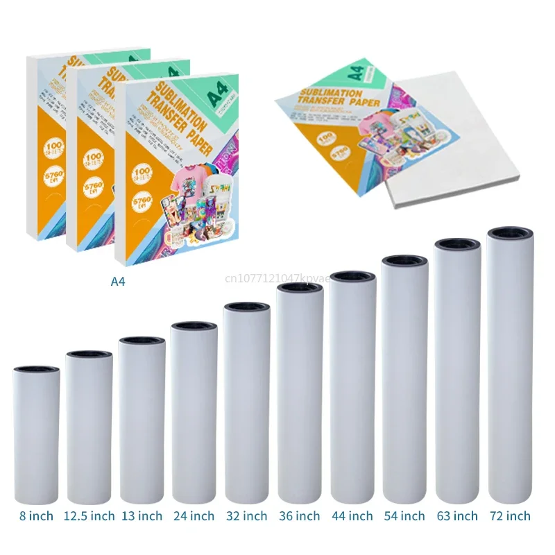 Sublimation Paper Roll A3 A4 Size Sublimation Paper 30GSM Heat Press Machine